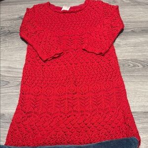 Cat & Jack Red Crochet Kids Dress**
